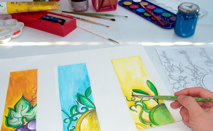 04-Illustraz per Etichette di vino olio e limoncello